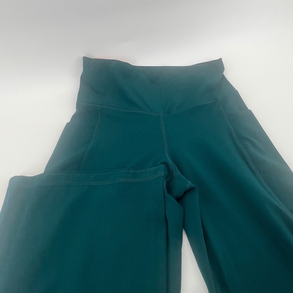 Member's Mark Womens Everyday Flare Yoga Pants Teal Green XS 32 Inseam Pockets